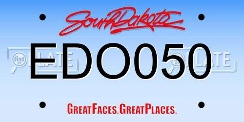 EDO050 South Dakota License Plate