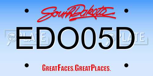 EDO05D South Dakota License Plate