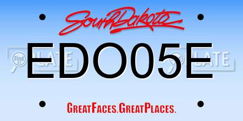 EDO05E South Dakota License Plate