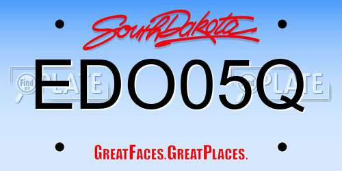 EDO05Q South Dakota License Plate