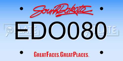 EDO080 South Dakota License Plate