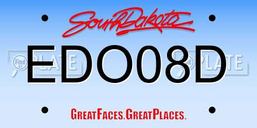 EDO08D South Dakota License Plate