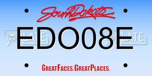 EDO08E South Dakota License Plate