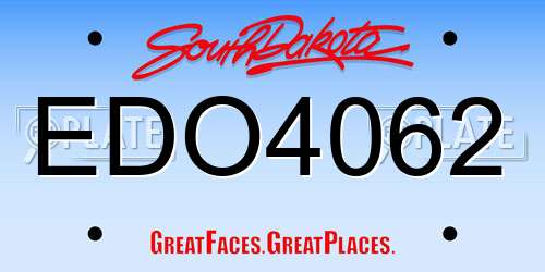 EDO4062 South Dakota License Plate