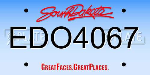 EDO4067 South Dakota License Plate