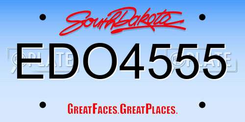 EDO4555 South Dakota License Plate
