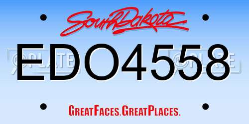 EDO4558 South Dakota License Plate