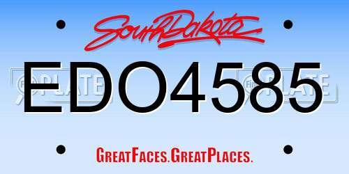 EDO4585 South Dakota License Plate