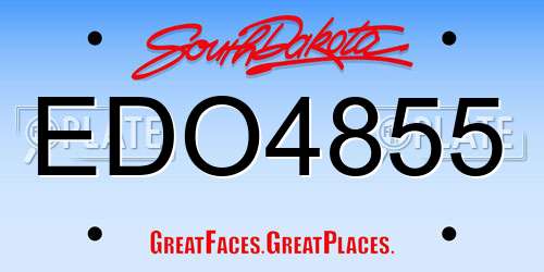 EDO4855 South Dakota License Plate