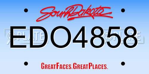 EDO4858 South Dakota License Plate