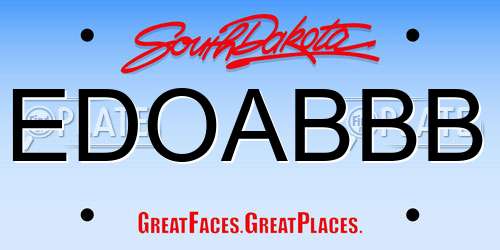 EDOABBB South Dakota License Plate