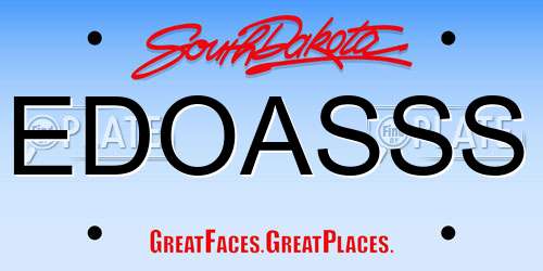 EDOASSS South Dakota License Plate