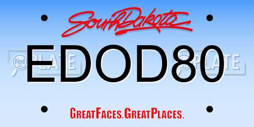 EDOD80 South Dakota License Plate