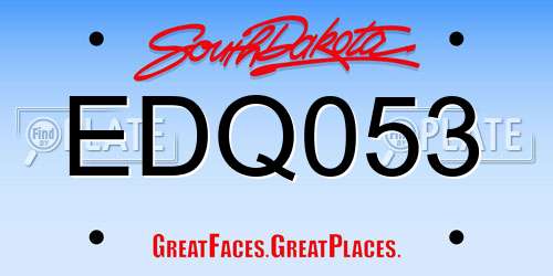 EDQ053 South Dakota License Plate