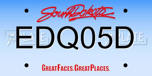 EDQ05D South Dakota License Plate