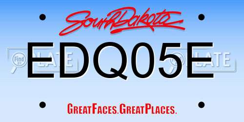 EDQ05E South Dakota License Plate