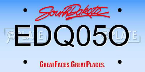 EDQ05O South Dakota License Plate