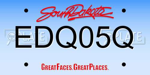 EDQ05Q South Dakota License Plate