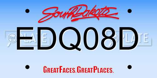 EDQ08D South Dakota License Plate