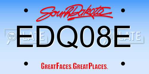 EDQ08E South Dakota License Plate