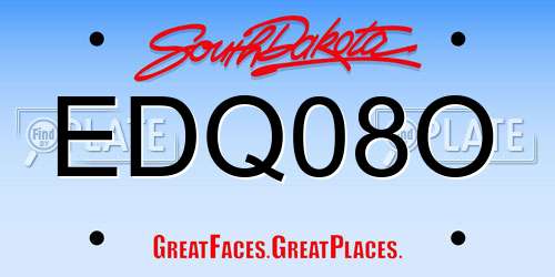 EDQ08O South Dakota License Plate