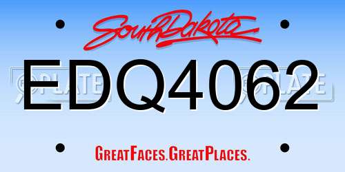 EDQ4062 South Dakota License Plate