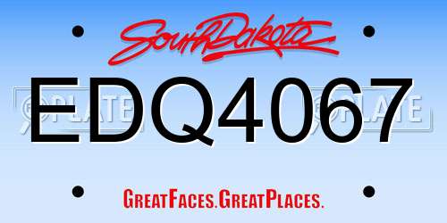 EDQ4067 South Dakota License Plate
