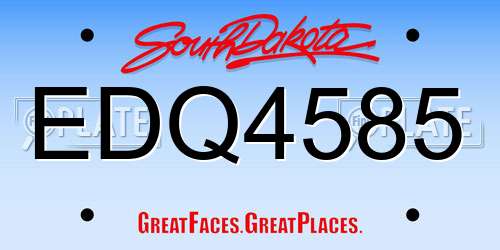EDQ4585 South Dakota License Plate