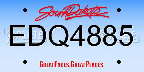 EDQ4885 South Dakota License Plate