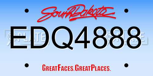 EDQ4888 South Dakota License Plate