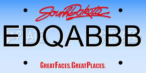 EDQABBB South Dakota License Plate