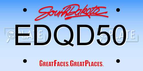 EDQD50 South Dakota License Plate