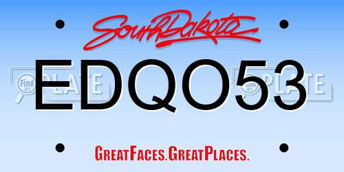 EDQO53 South Dakota License Plate