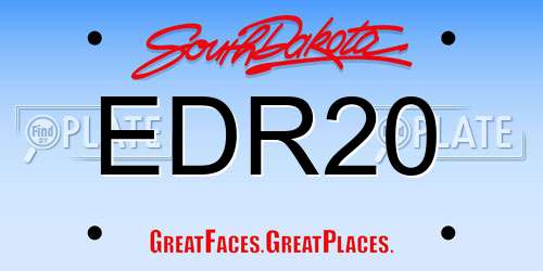EDR20 South Dakota License Plate