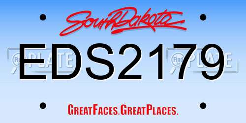 EDS2179 South Dakota License Plate