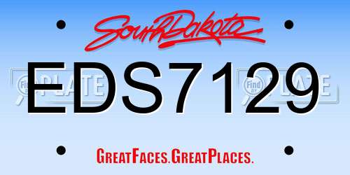 EDS7129 South Dakota License Plate