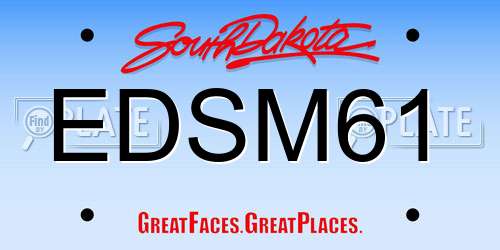 EDSM61 South Dakota License Plate