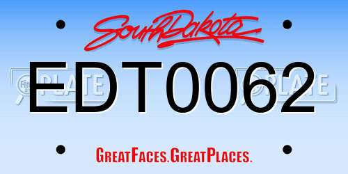 EDT0062 South Dakota License Plate