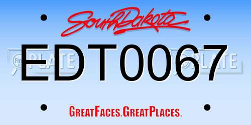 EDT0067 South Dakota License Plate