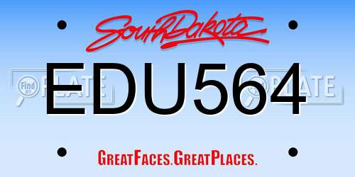EDU564 South Dakota License Plate