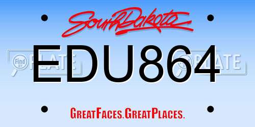 EDU864 South Dakota License Plate