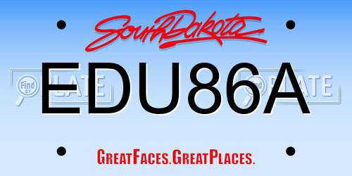 EDU86A South Dakota License Plate
