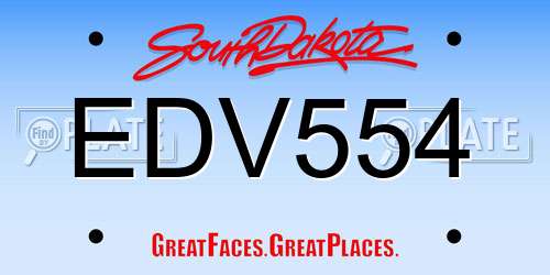 EDV554 South Dakota License Plate