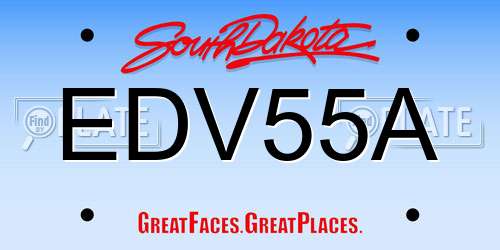 EDV55A South Dakota License Plate