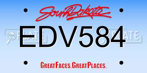EDV584 South Dakota License Plate