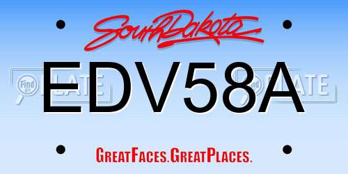 EDV58A South Dakota License Plate
