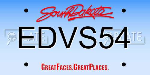 EDVS54 South Dakota License Plate