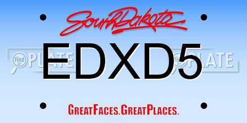 EDXD5 South Dakota License Plate