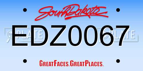 EDZ0067 South Dakota License Plate
