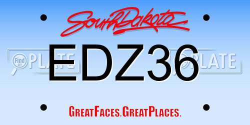 EDZ36 South Dakota License Plate